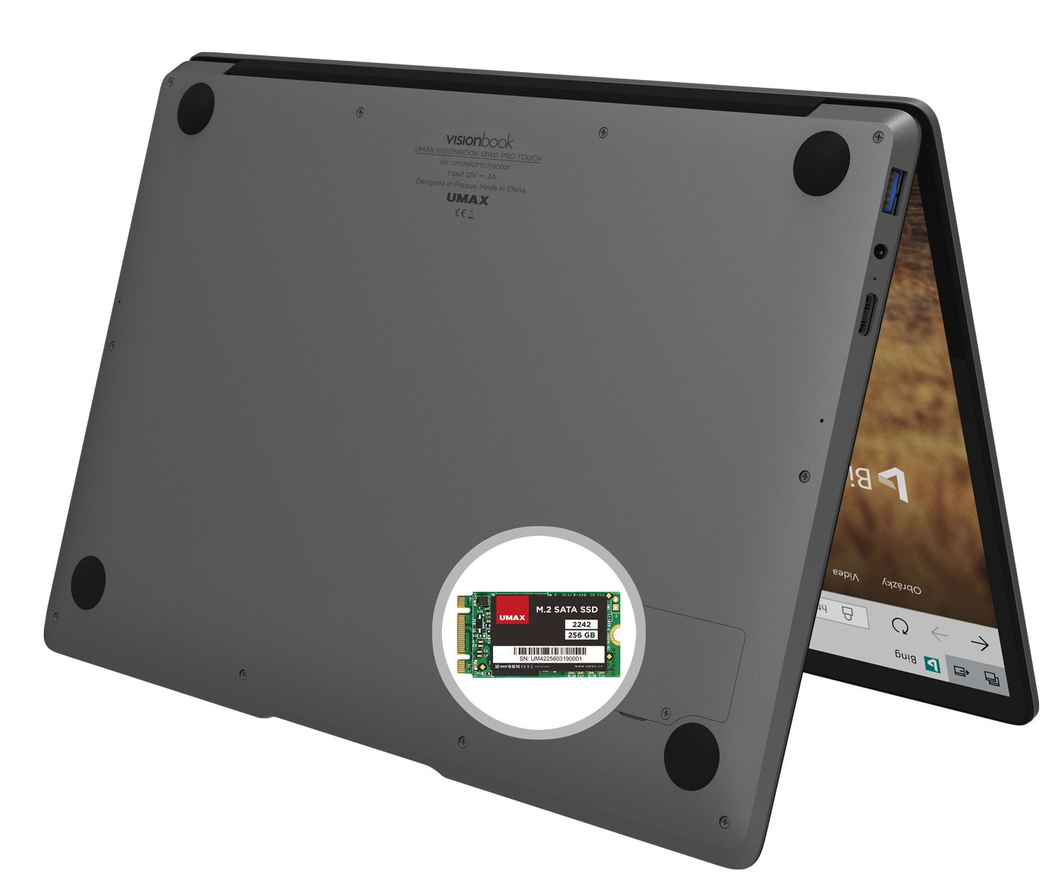 Notebook UMAX VisionBook 13Wg Pro Touch šedý gray